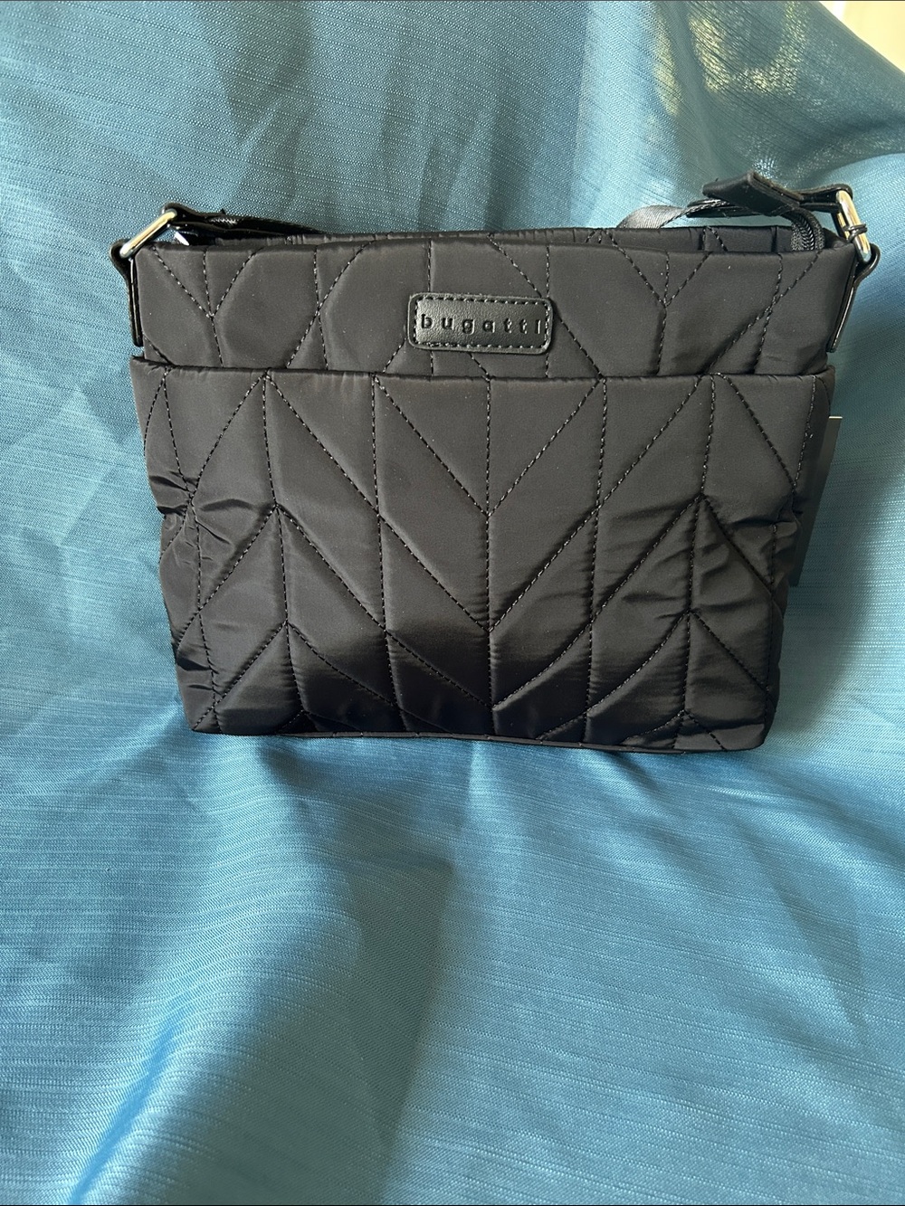 Bugatti Black Quilted Crossbody Purse